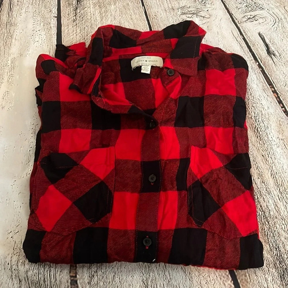 Women’s Lucky Brand Buffalo plaid flannel style top S - Picture 4 of 5